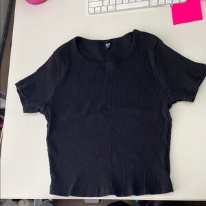 Black Uniqlo Ribbed Women's Top